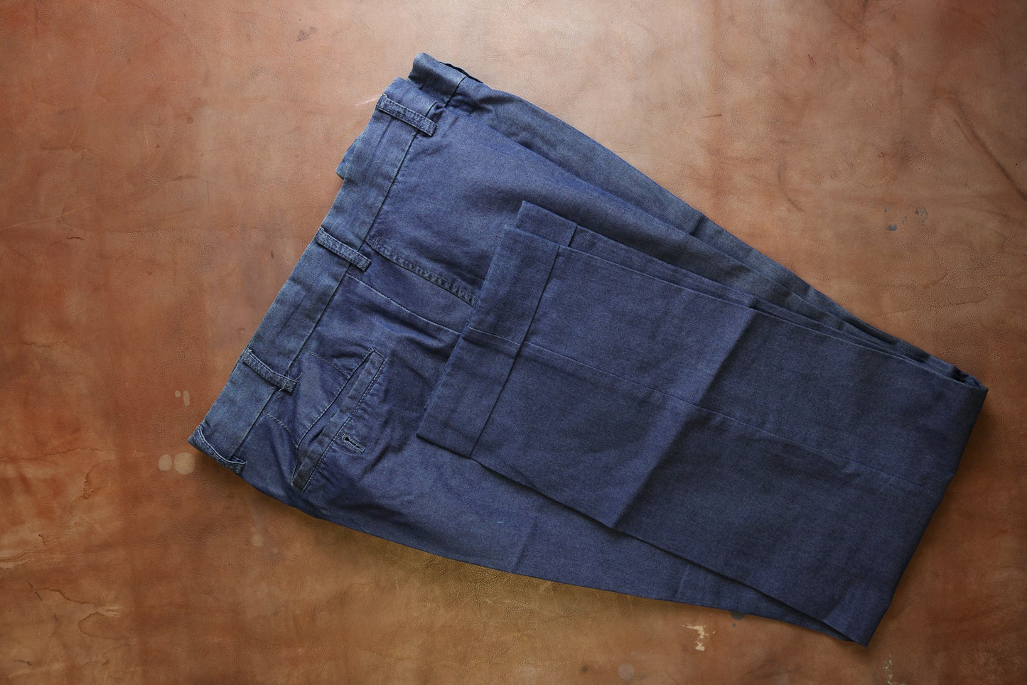 Ede & Ravenscroft - Chambray Trousers - Blue - 34 in