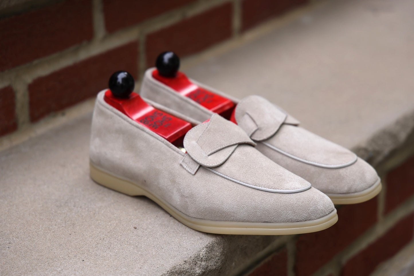 Sandpoint Soft Sole Butterfly Loafer – Oyster Suede with Tonal Piping - PRE SALE