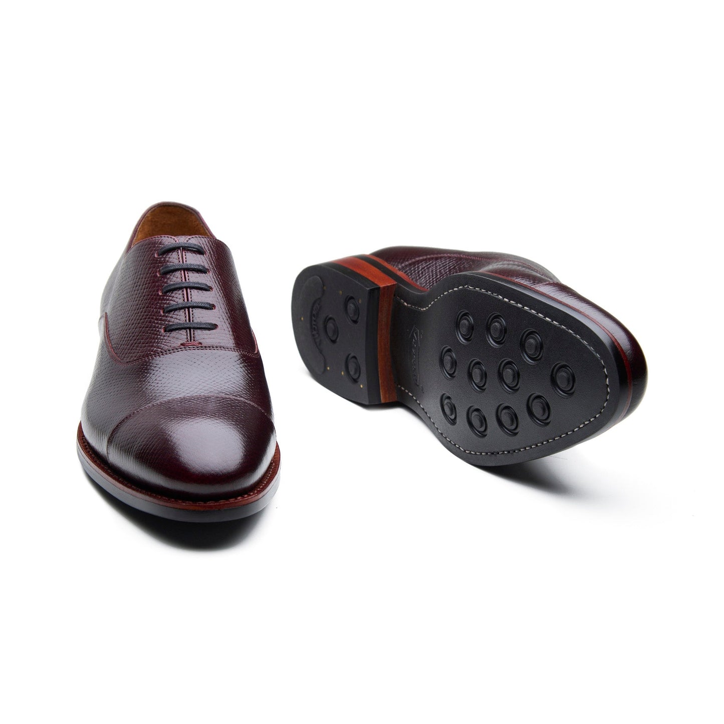 Noam - Oxford à bout rapporté - Bordeaux grainé