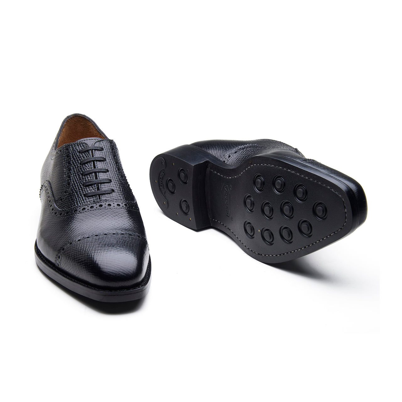 Bemer-X - Oxford Brogue de cuarto - Horween Hatch Grain Negro