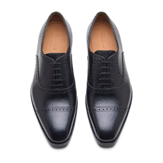 Bemer-X - Quarter Brogue Oxford - Horween Hatch Grain Black