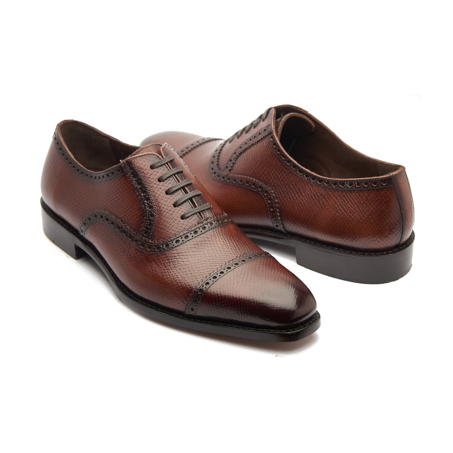 Bemer-X - Oxford Quarter Brogue - Grain Hatch Cognac