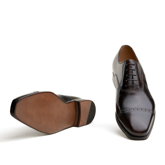 Enzo Bonafe - Style 3672 Cap Toe Oxford - Dark Brown Museum Calf