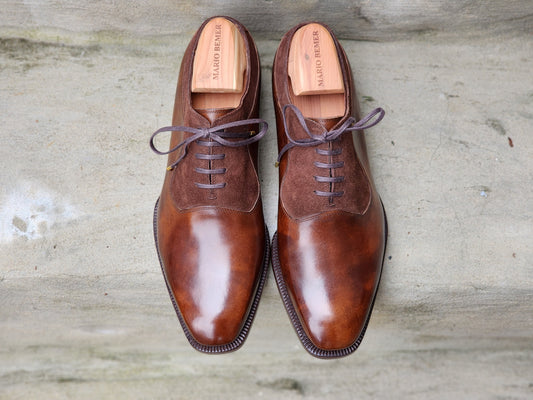 Mario Bemer - Two Tone Oxfords - Brown Museum Calf/Brown Suede - US 7.5