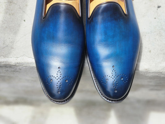 J.FitzPatrick - Wholecut Loafers - Blue Patina - US 8