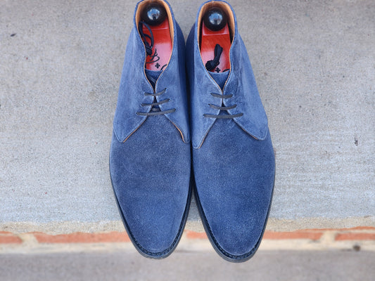 J.FitzPatrick - Suede Chukka Boots - Navy - US 7.5