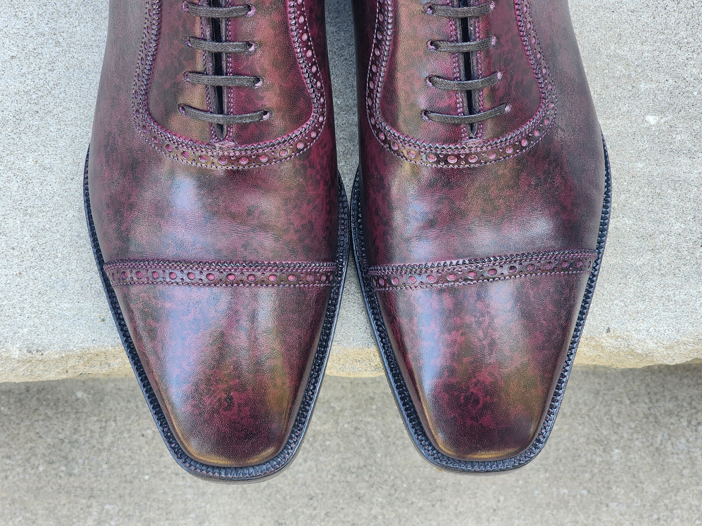 Antonio Meccariello - Adelaide Oxfords - Plum Speckled Patina - US 7