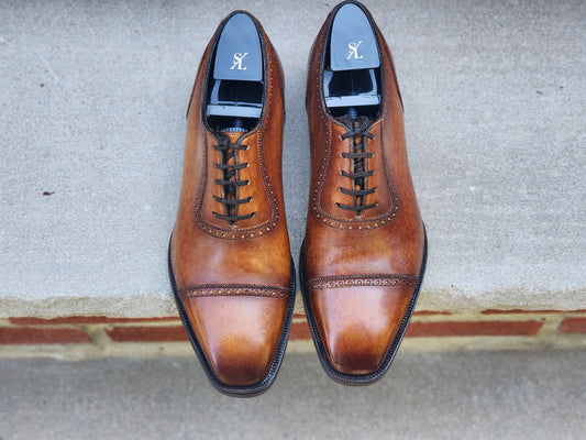 Antonio Meccariello - Adelaide Oxfords - Tan Speckled Patina - US 7