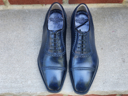 Antonio Meccariello - Adelaide Oxfords - Navy Speckled Patina - US 7