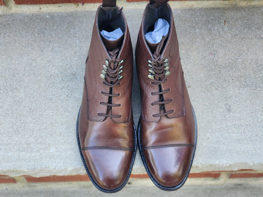 J.FitzPatrick - Derby Boots- Brown Calf/Grain - US 7.5