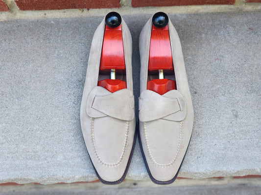 J.FitzPatrick - Suede Butterfly Loafers - Oatmeal - US 8