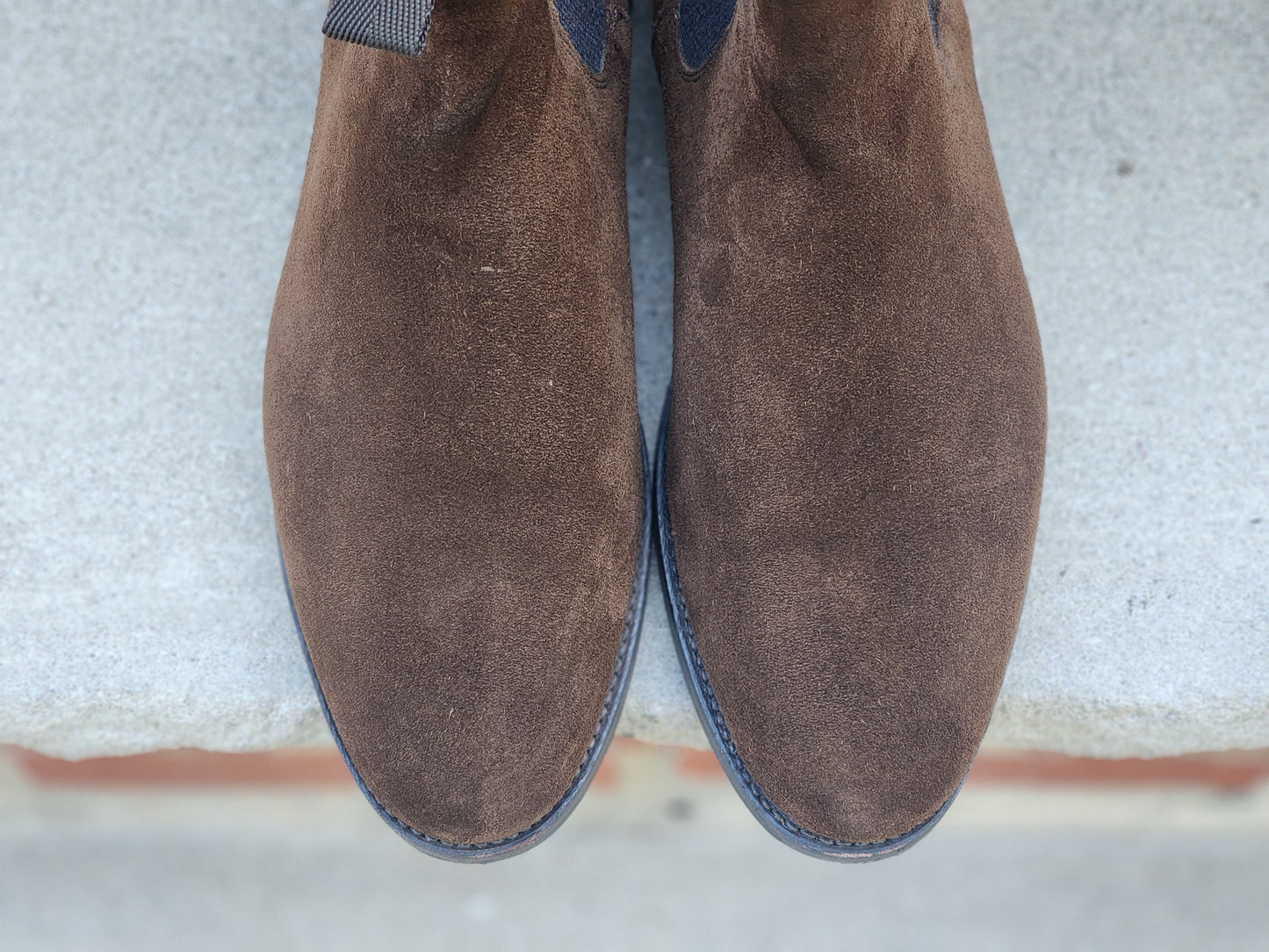 J.FitzPatrick - Suede Chelsea Boots - Dark Brown - US 7.5