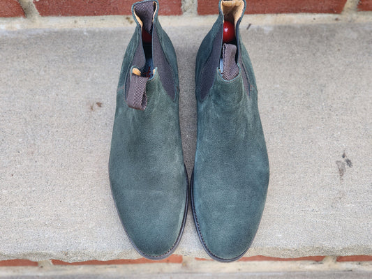 J.FitzPatrick - Suede Chelsea Boots - Green - US 7.5