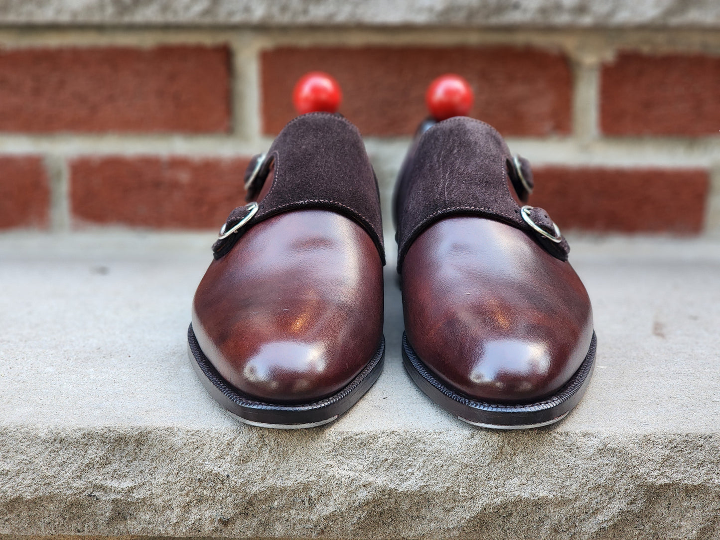 J.FitzPatrick - Oxford de una sola pieza de ante - Marrón oscuro