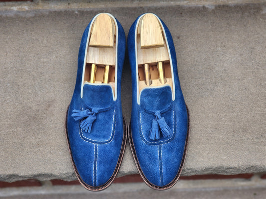 Ichigo Ichie - Tassel Loafers - Blue Suede - US 7.5