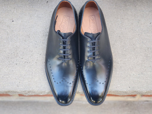 J.FitzPatrick - Whole Cut Oxford - Black Calf (Second) - US 7