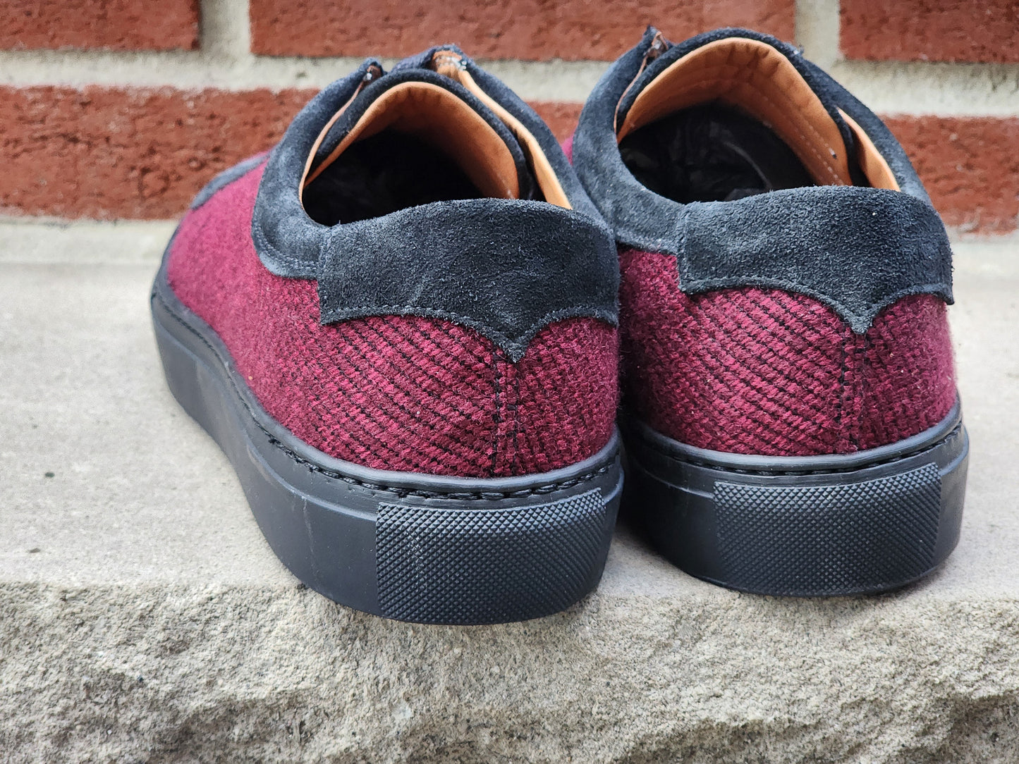 J.FitzPatrick - Tweed Sneaker - Black Suede / Tweed - Multiple Sizes