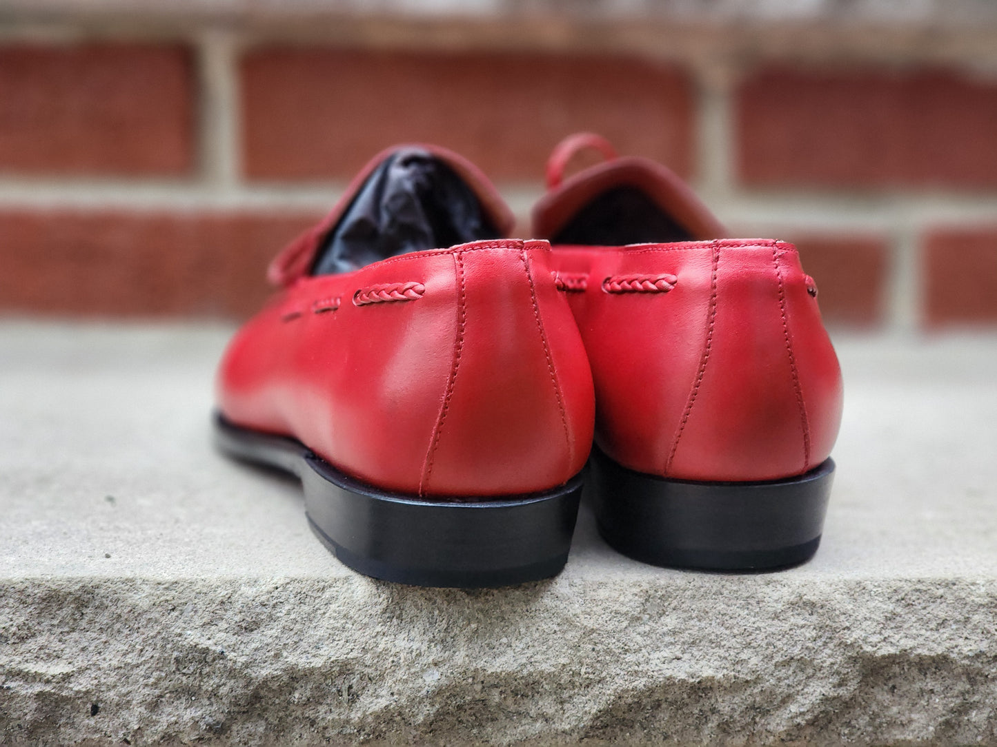 J.FitzPatrick - String Tassel Loafers - Red Calf - US 9