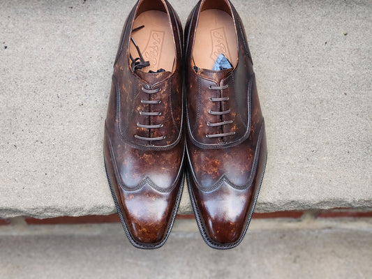 J.FitzPatrick - Austerity Brogue - Dark Brown Marble Patina - US 8.5