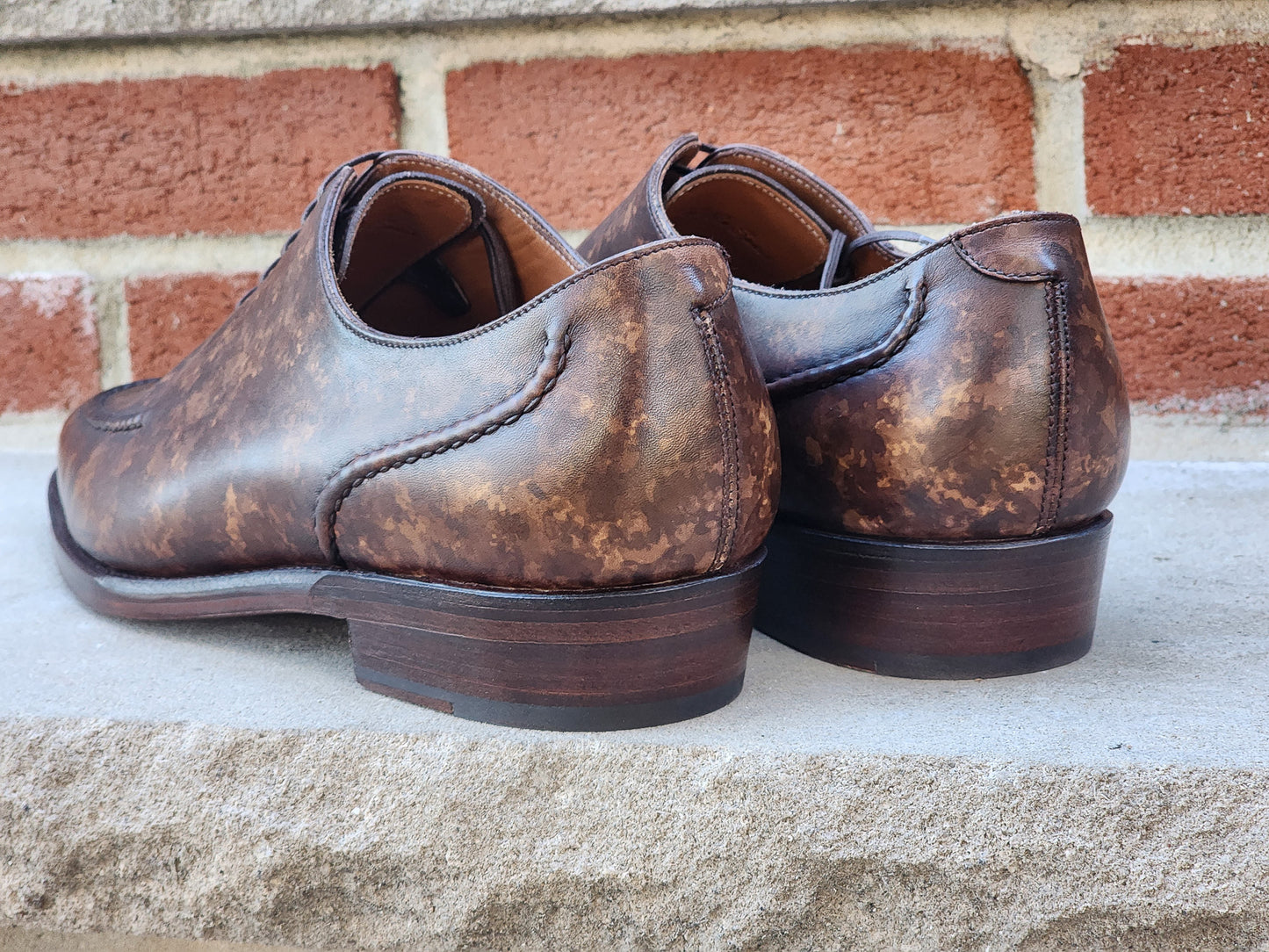 J.FitzPatrick - Oxford en daim pleine fleur - Marron foncé