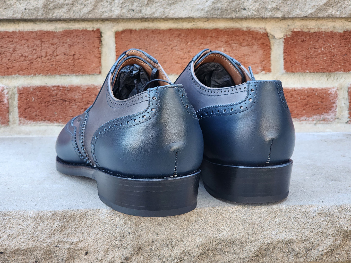 J.FitzPatrick - Oxford de una sola pieza de ante - Marrón oscuro