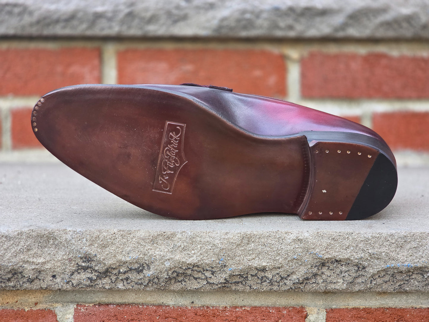 J.FitzPatrick - Butterfly Loafers - Custom Burgundy Patina/Croc - US 11 (US SHIPMENT ONLY)