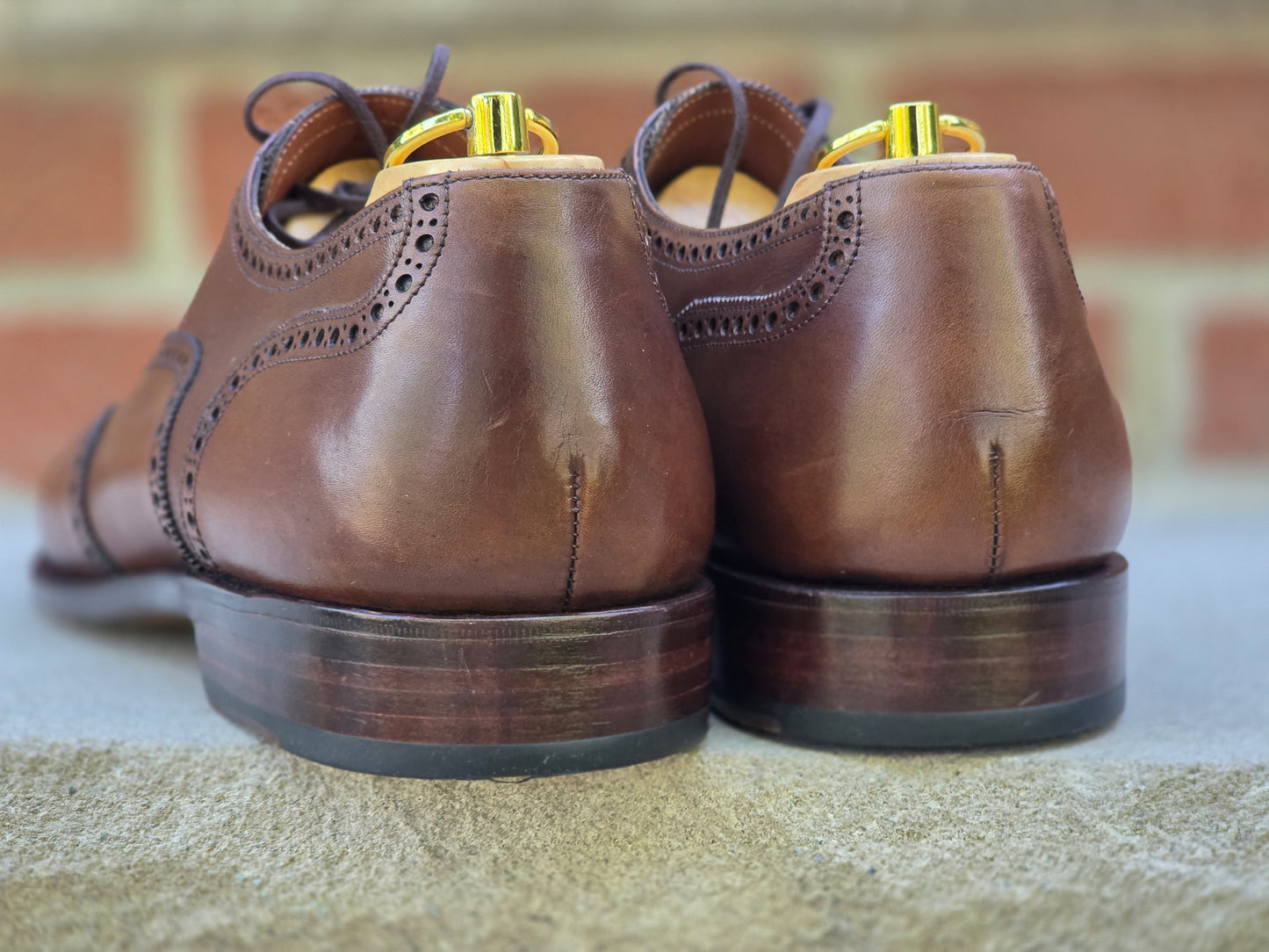 J.FitzPatrick - Oxford en daim pleine fleur - Marron foncé