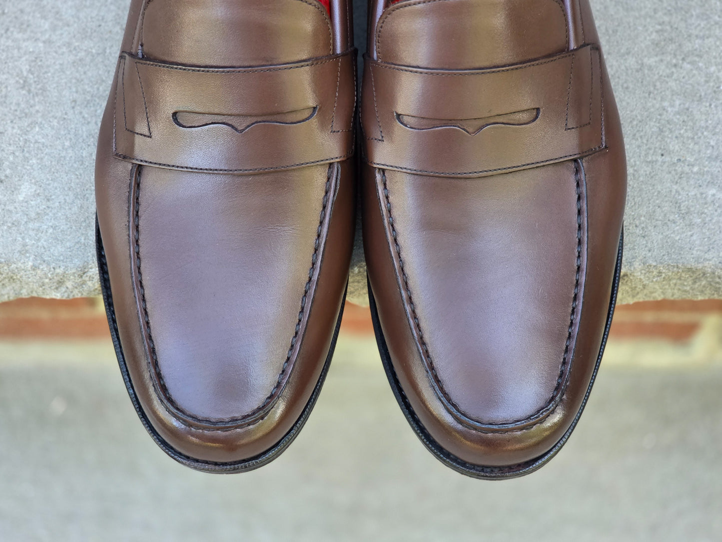 J.FitzPatrick - Oxford en daim pleine fleur - Marron foncé