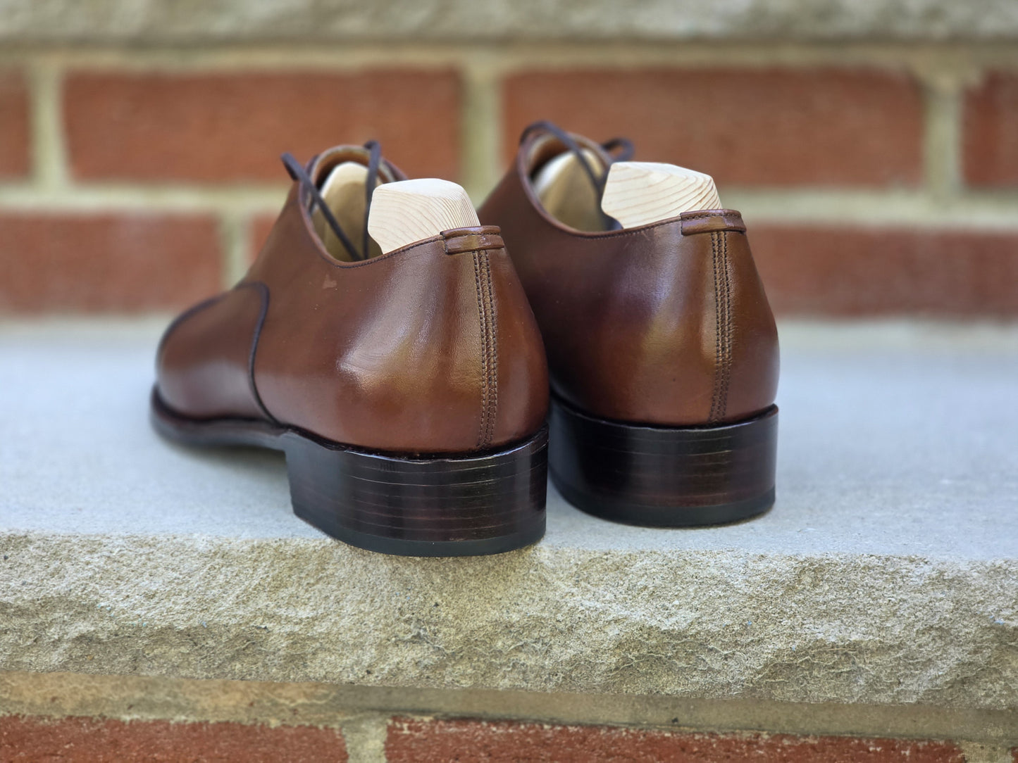 J.FitzPatrick - Oxford en daim pleine fleur - Marron foncé