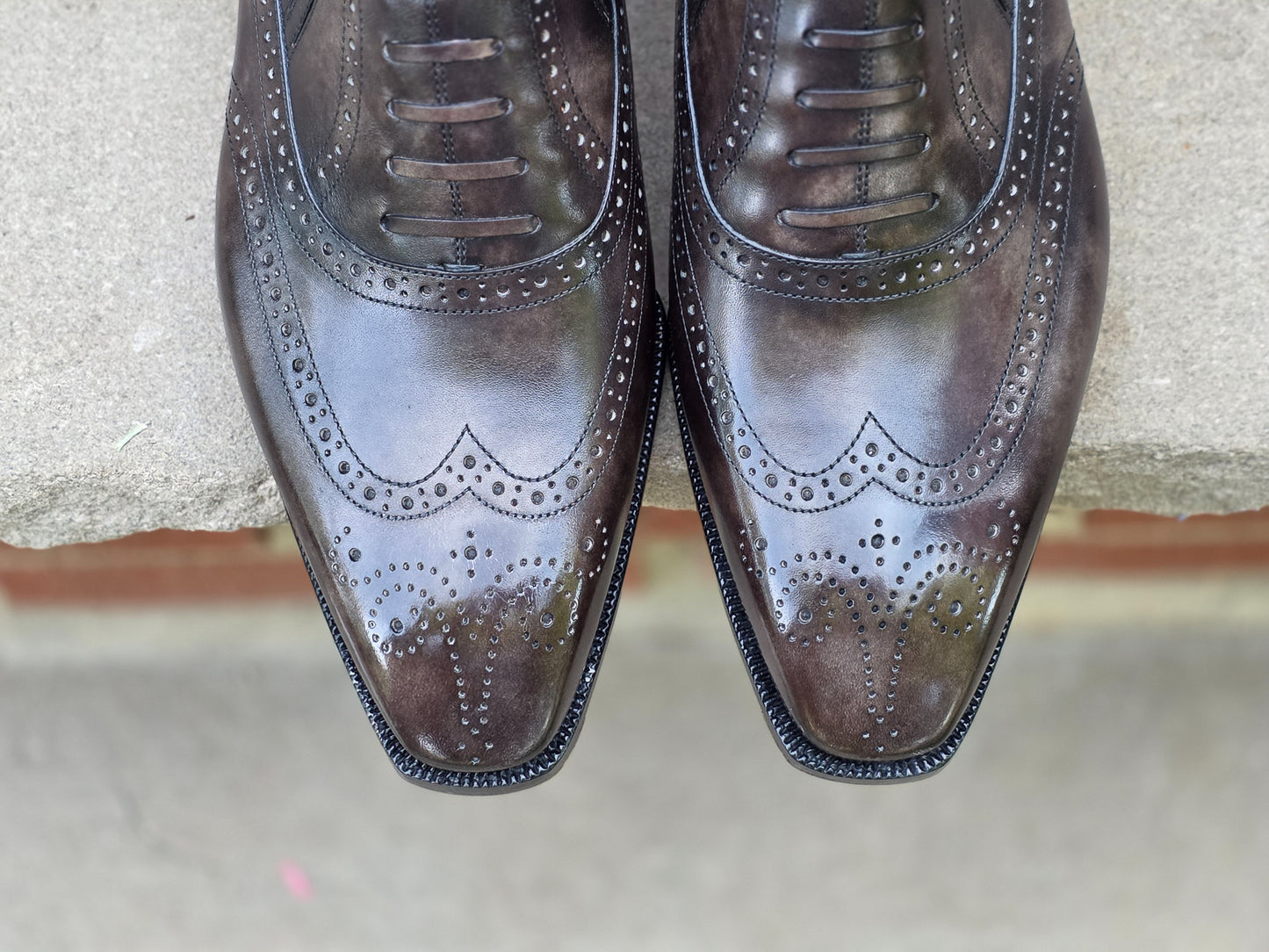 Twinkima.G - Lazyman Full Brogues - Grey Museum Calf - US 8