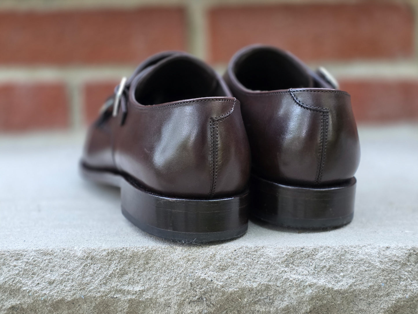 J.FitzPatrick - Double Monk Strap - Dark Brown Calf - US 7.5