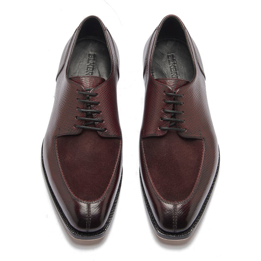 Ingrid-X - Split Toe Derby - Burgundy Hatch Grain & Suede |
