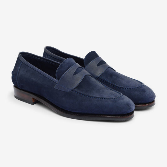 Unlined Penny Loafer II - Navy - Rufer Last - MTO