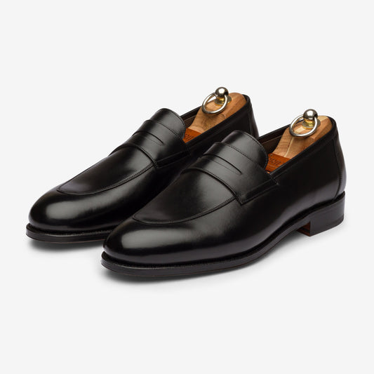 Folded Penny Loafer - Black - Rufer Last - MTO
