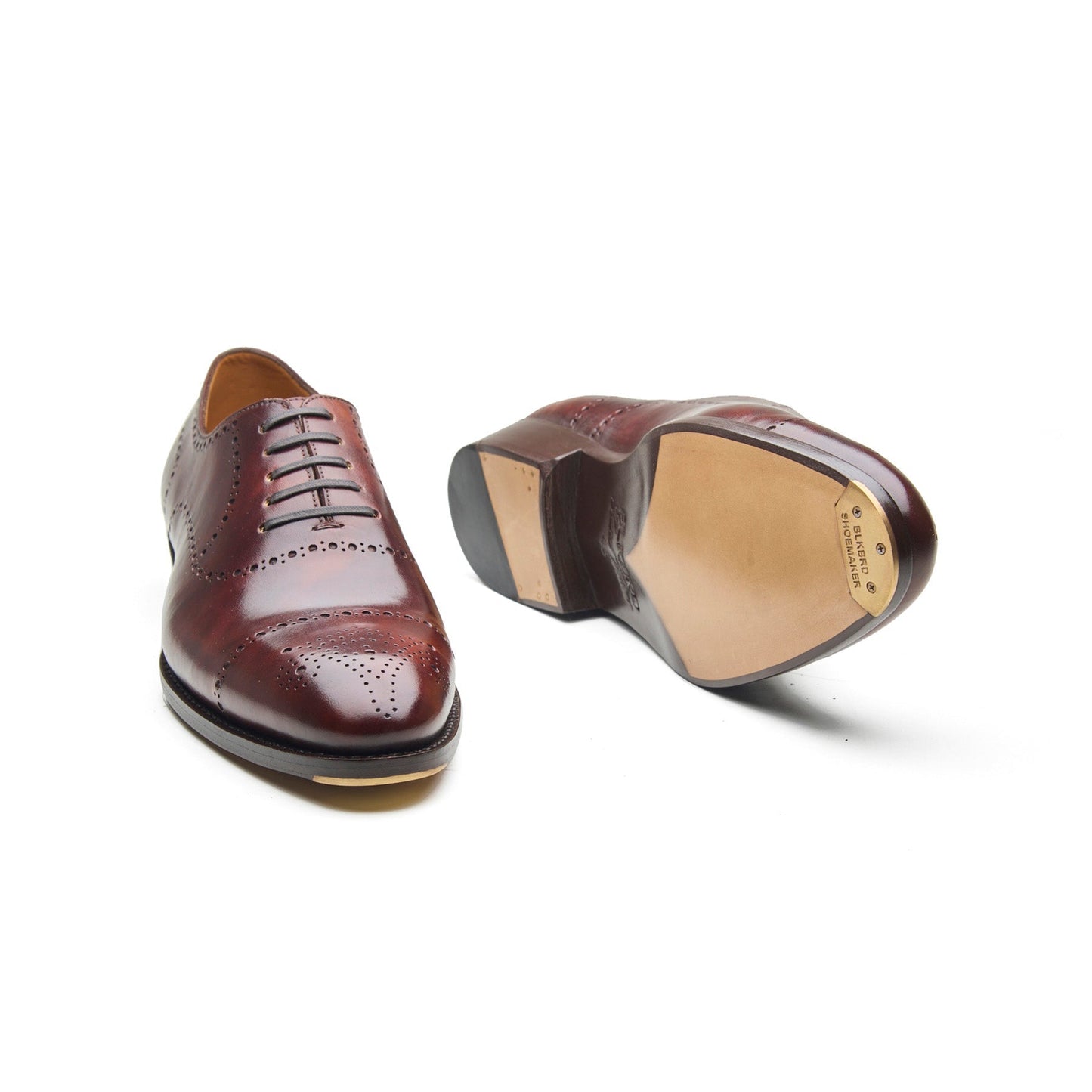 Constello-X - Oxford Brogue sin costuras de corte entero - Castaño Museum Calf