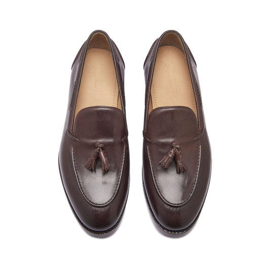 Royce, Brown Tassel Loafer top view