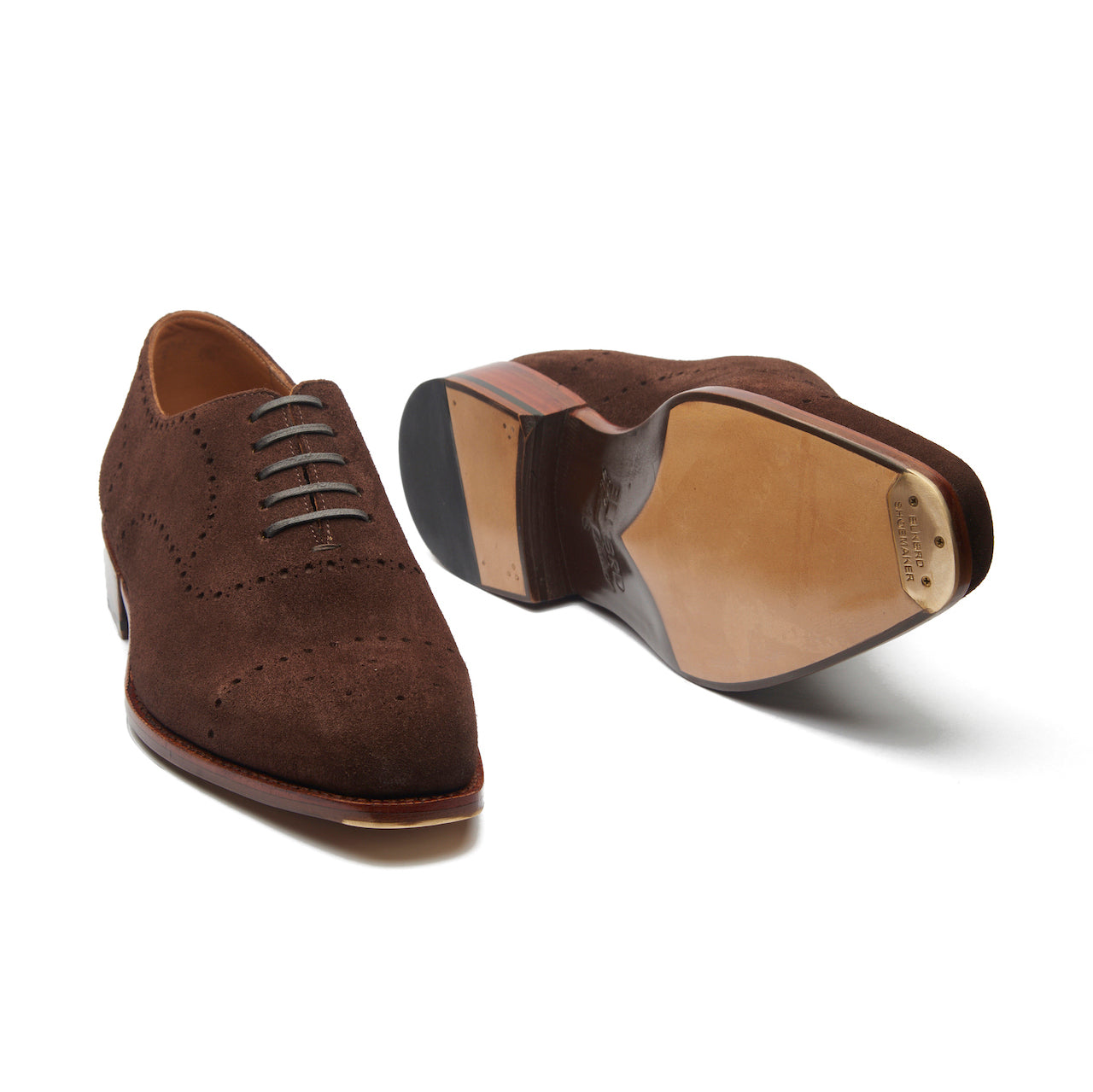 Constello - Seamless Brogue Whole Cut Oxford - Brown Suede