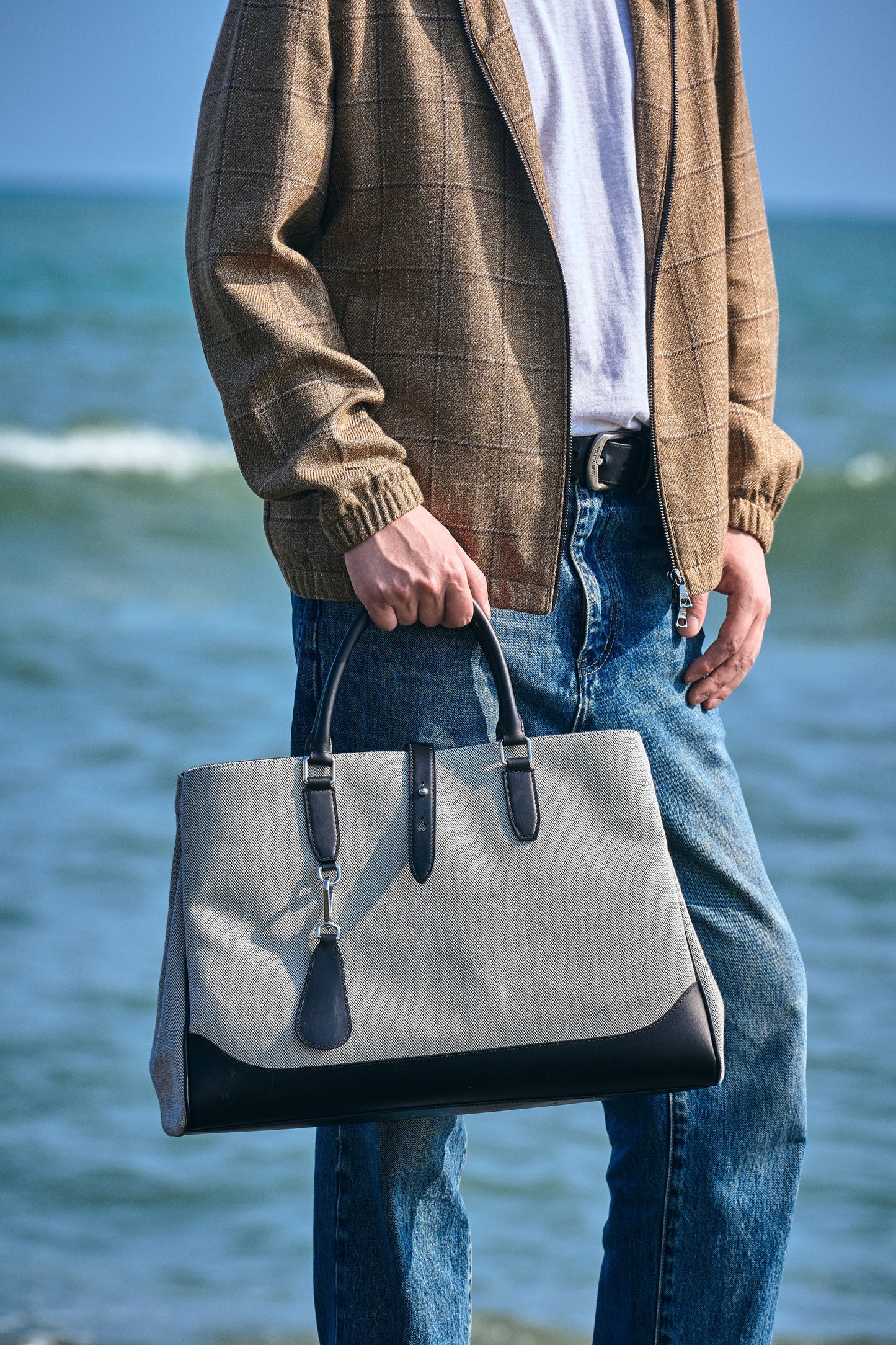 Twinkima.G - Premium Leather & Canvas Tote Bag