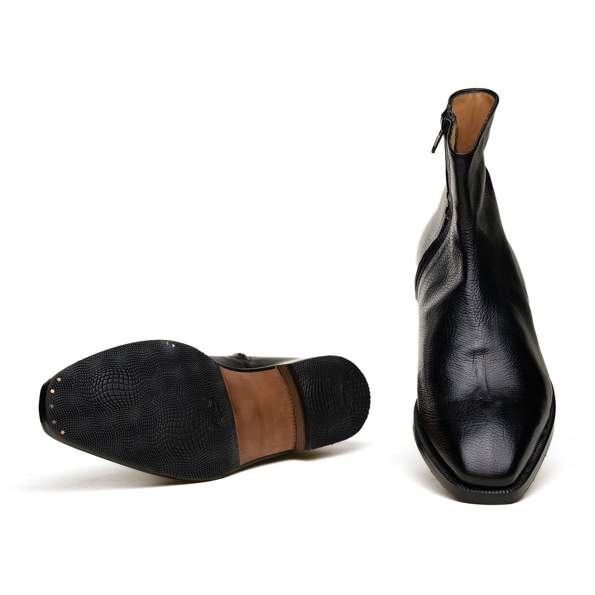 Enzo Bonafe - Style 3993 Side Zip Boot - Black Lama