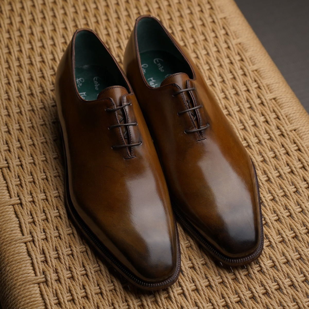 Enzo Bonafe - 3 Eyelet Wholecut Oxford - Tobacco Calf