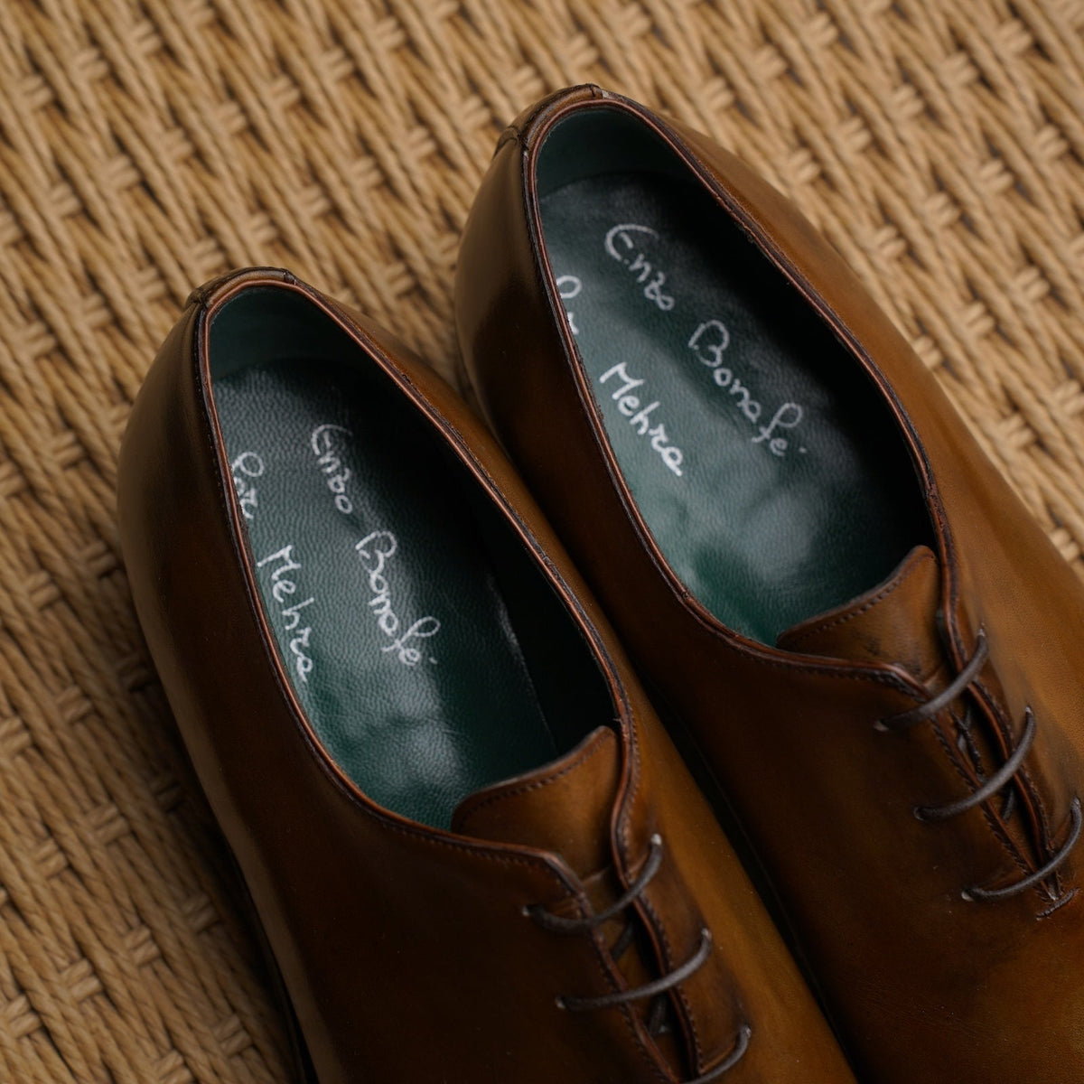 Enzo Bonafe - 3 Eyelet Wholecut Oxford - Tobacco Calf