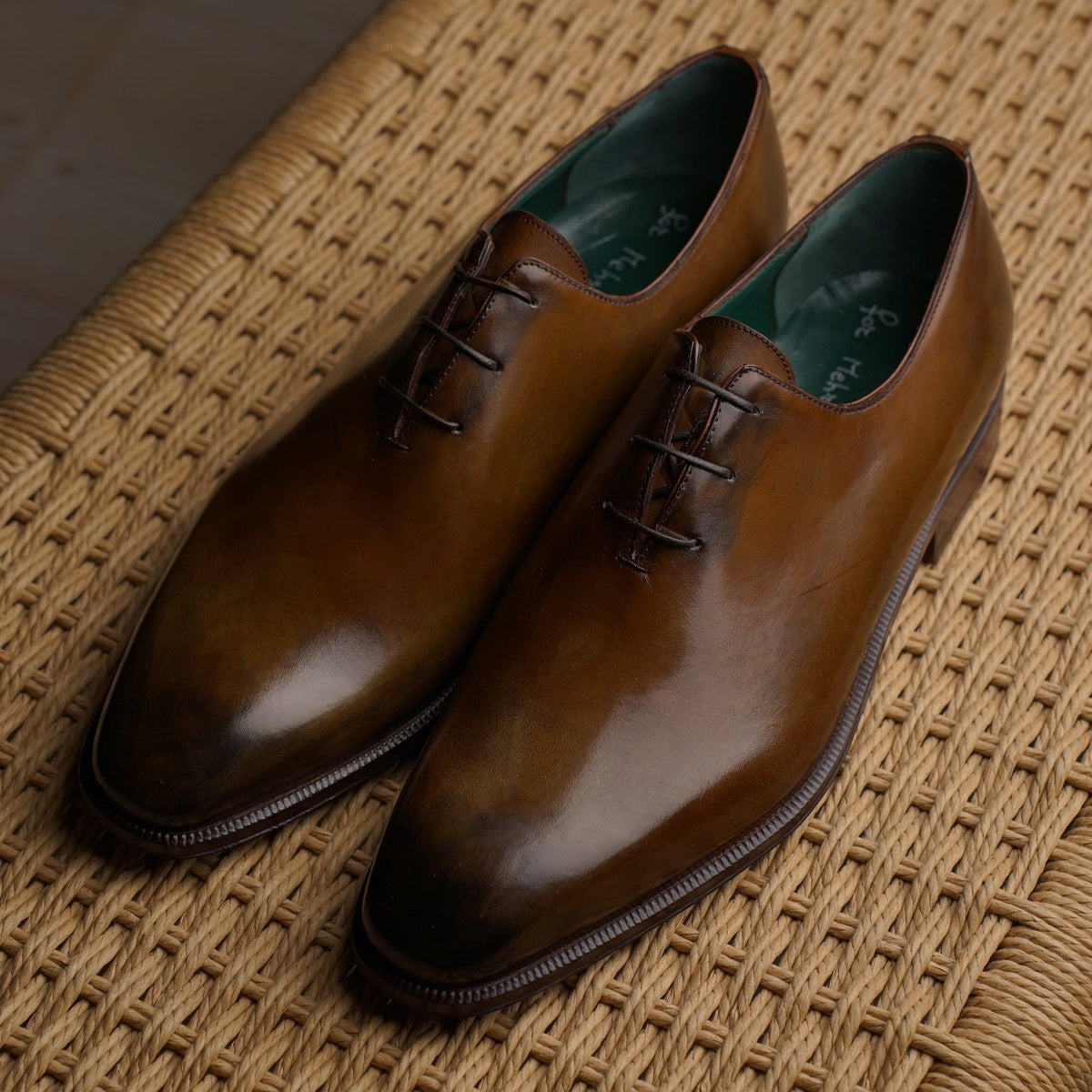 Enzo Bonafe - 3 Eyelet Wholecut Oxford - Tobacco Calf