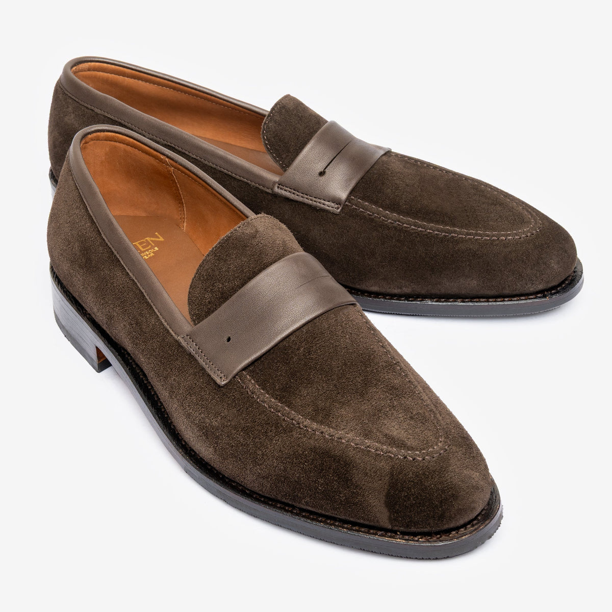 Bridlen Punch Line Loafer in Bitter Choco, Zilo Last, view 4