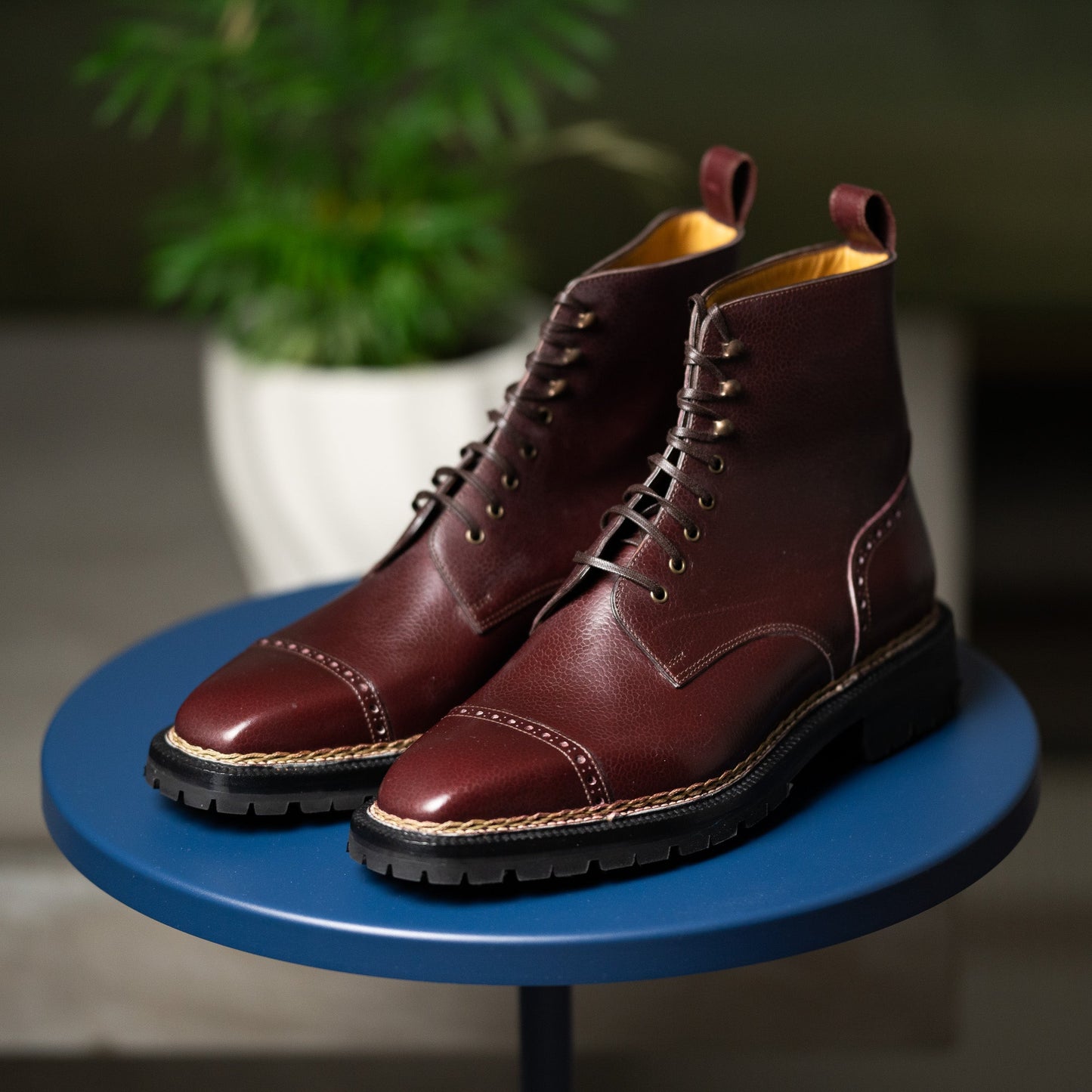 Enzo Bonafe - Style 4076 Urban Commando Derby Boot - 8230 Mahogany Scotchgrain