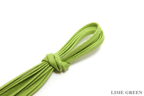 75cm Flat Waxed Dress Shoe Laces - Lime Green - The Shoe Snob