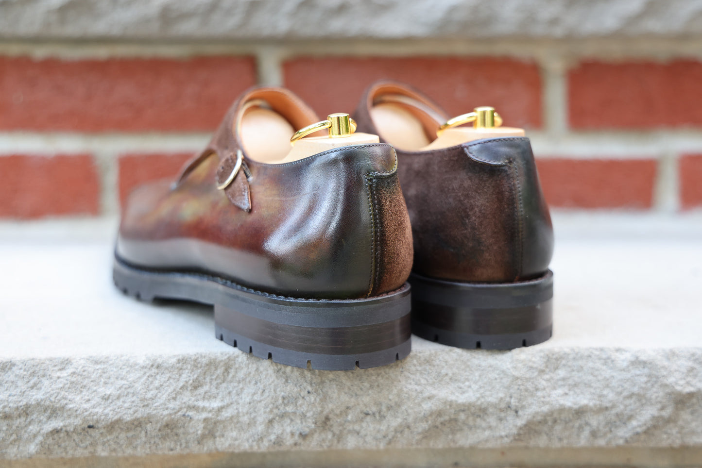 J.FitzPatrick - Oxford en daim pleine fleur - Marron foncé