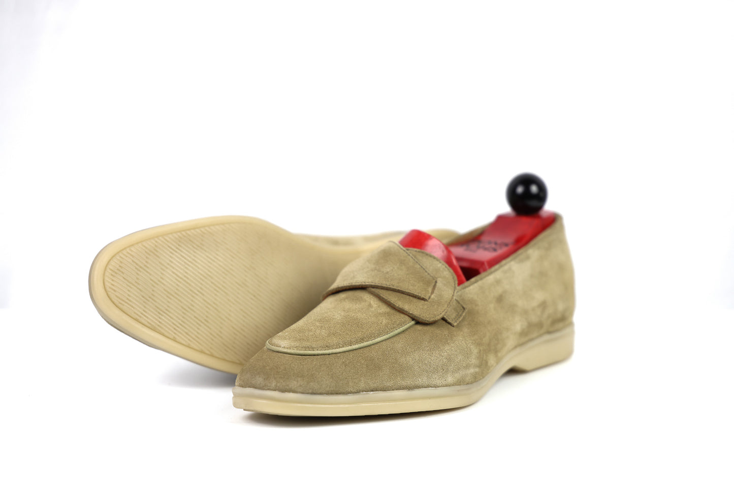 Sandpoint Soft Sole Butterfly Loafer – Sand Suede with Tonal Piping - PRE SALE