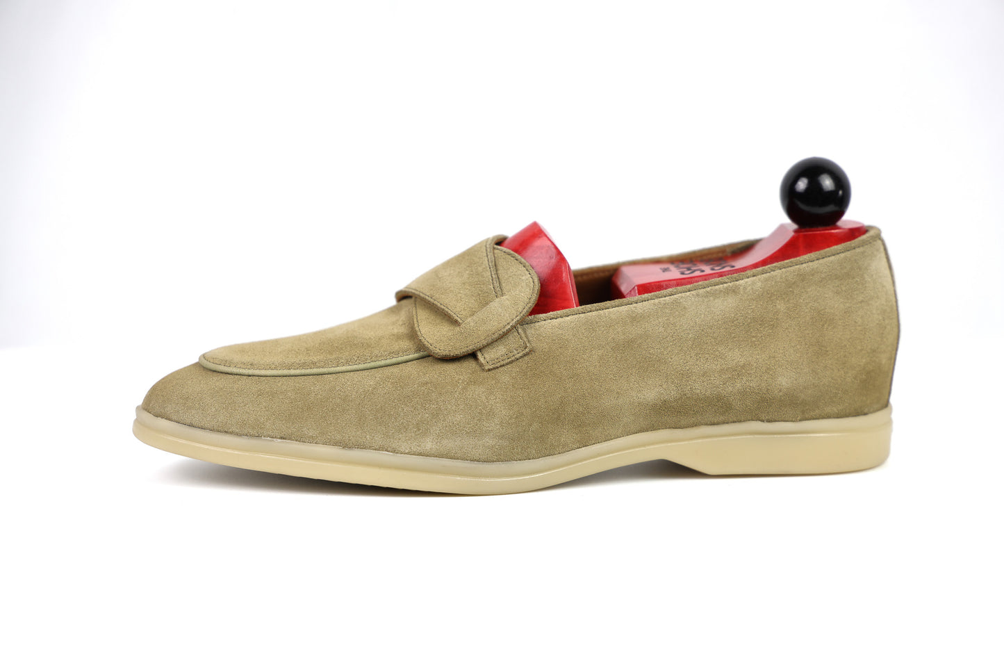 Sandpoint Soft Sole Butterfly Loafer – Sand Suede with Tonal Piping - PRE SALE