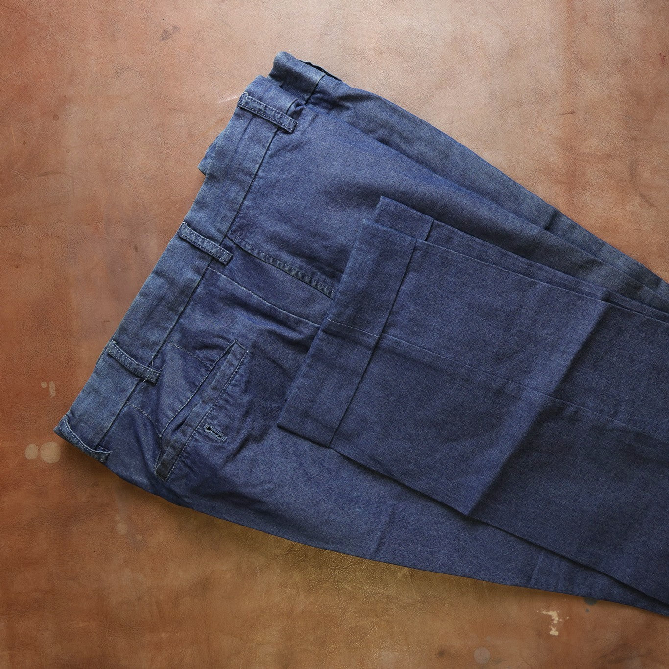 Ede & Ravenscroft - Chambray Trousers - Blue - 34 in