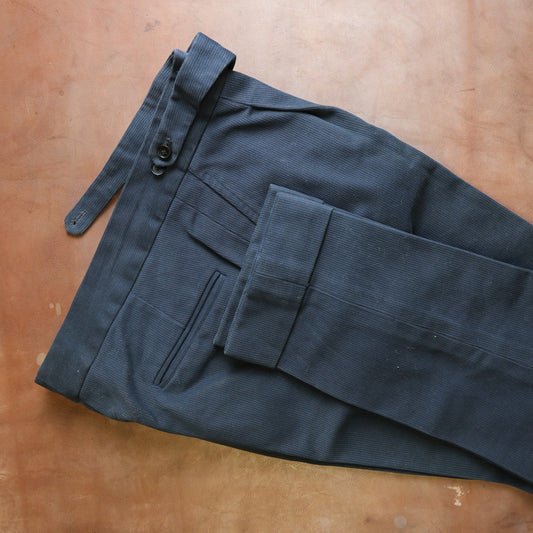 Yeossal - Double Gurkha Trousers - Blue Heavy Twill - 35 in